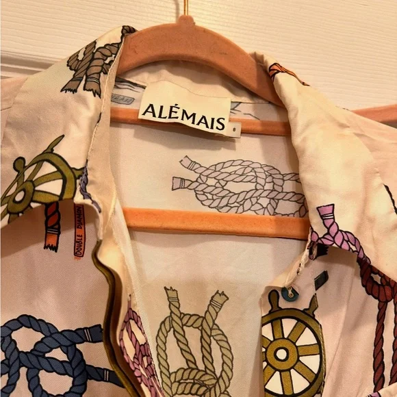 ALEMAIS Ships Ahoy Sailing Set Camp Shirt And Pants Aus 8 Or Size Small - Picture 5 of 7